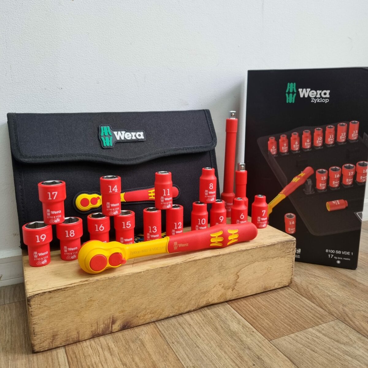 Wera 8100SB Zyklop VDE 1 Socket Set 3/8'' Drive Metric