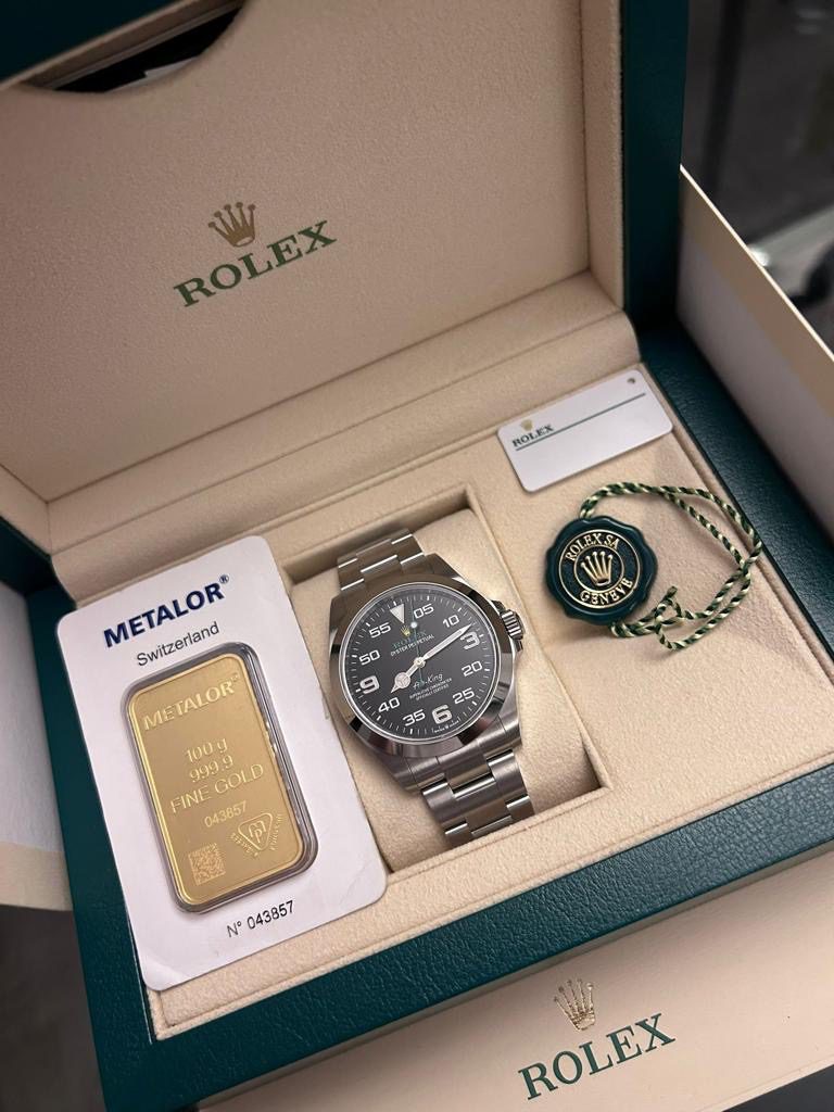 New Rolex King Air Metalor 100g Gold Bar Xmas Day Power Tool