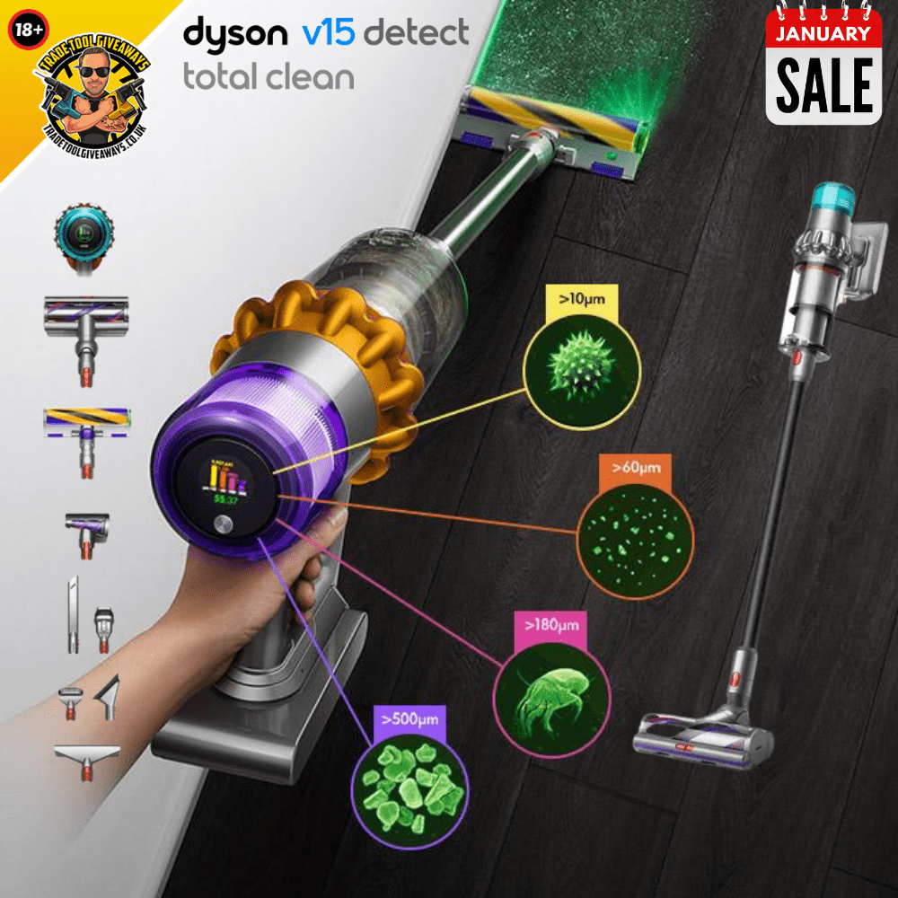 Dyson V15 Detect Cordless Vacuum Cleaner Nickel & Black Power Tool