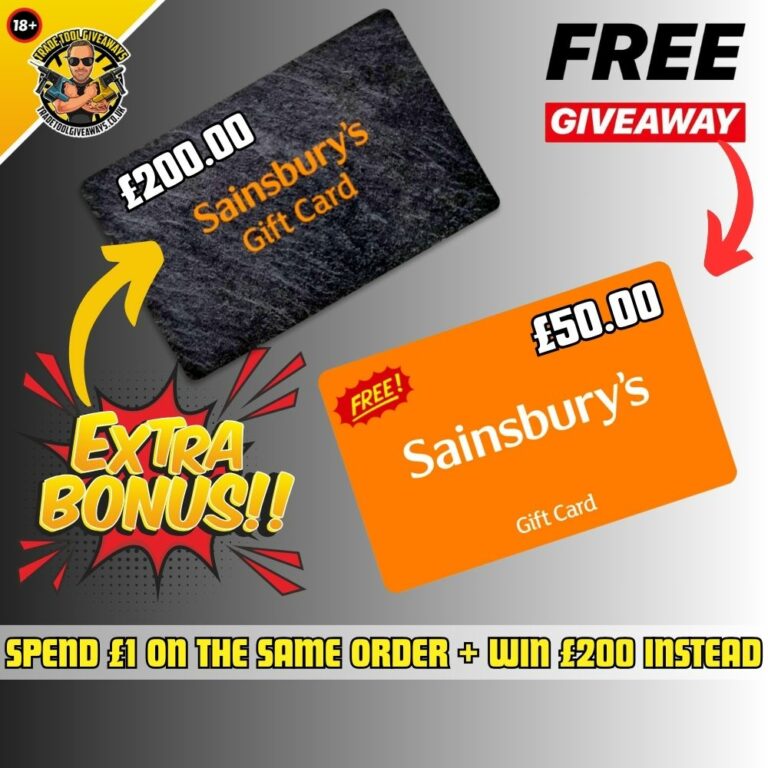 FREE £50 Sainsbury’s Voucher Spend £1 & Get £200 Sainsbury’s Voucher Power Tool