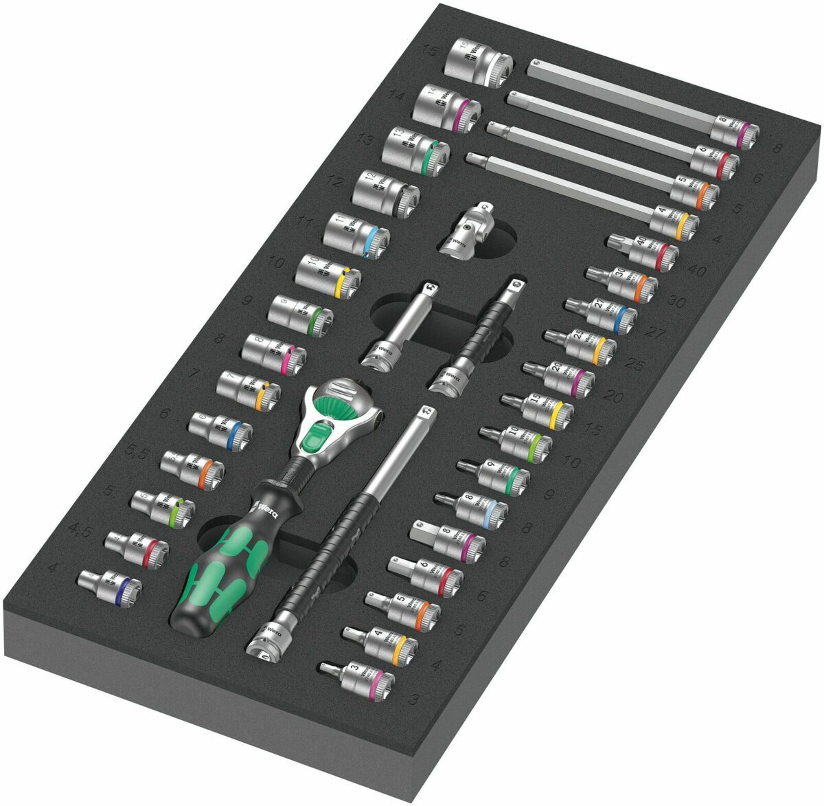 Wera 7 Drawer Roller Cabinet - 78pc Tool Kit In Foam Inlays - Image 5