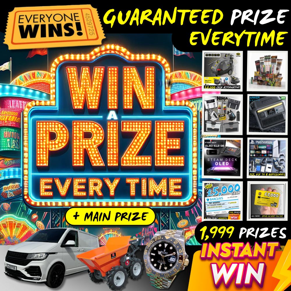 Everyone s A Winner 2150 Tkts Main Prize HUGE Sunday Comps Rolex Power Tool Competitions Win Vans Power Tools