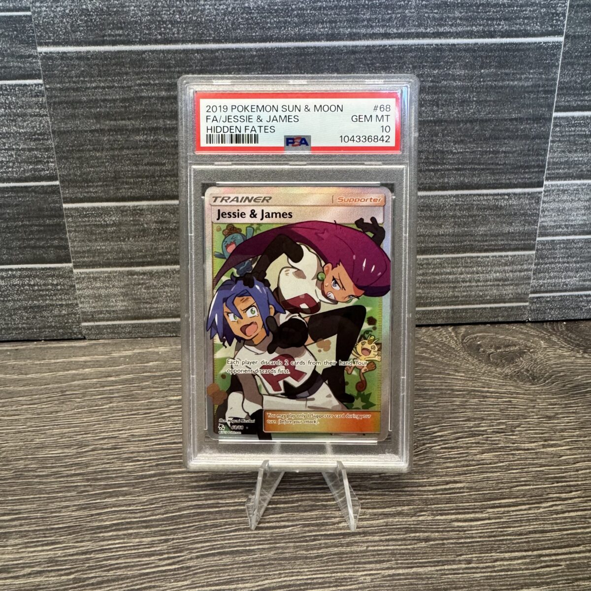 Auto Draw - Pokémon TCG: PSA 10 GEM MINT - Sun & Moon Hidden Fates Full Art Card - Jessie & James - 68/68 - Image 2