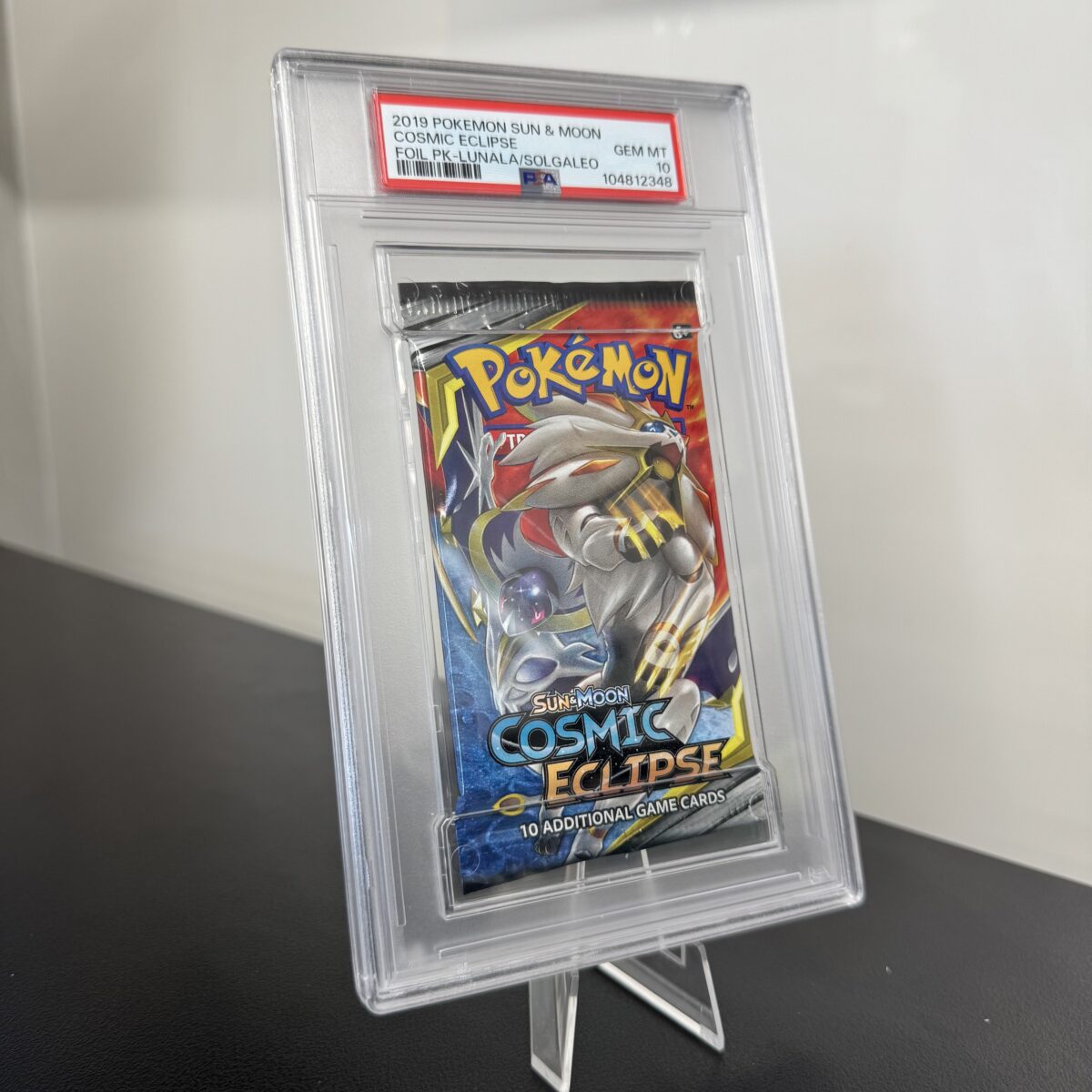Auto Draw - Pokémon TCG: PSA 10 GEM MINT - SUN & MOON COSMIC ECLIPSE BOOSTER PACK - LUNALA & SOLGALEO ARTWORK - Image 2