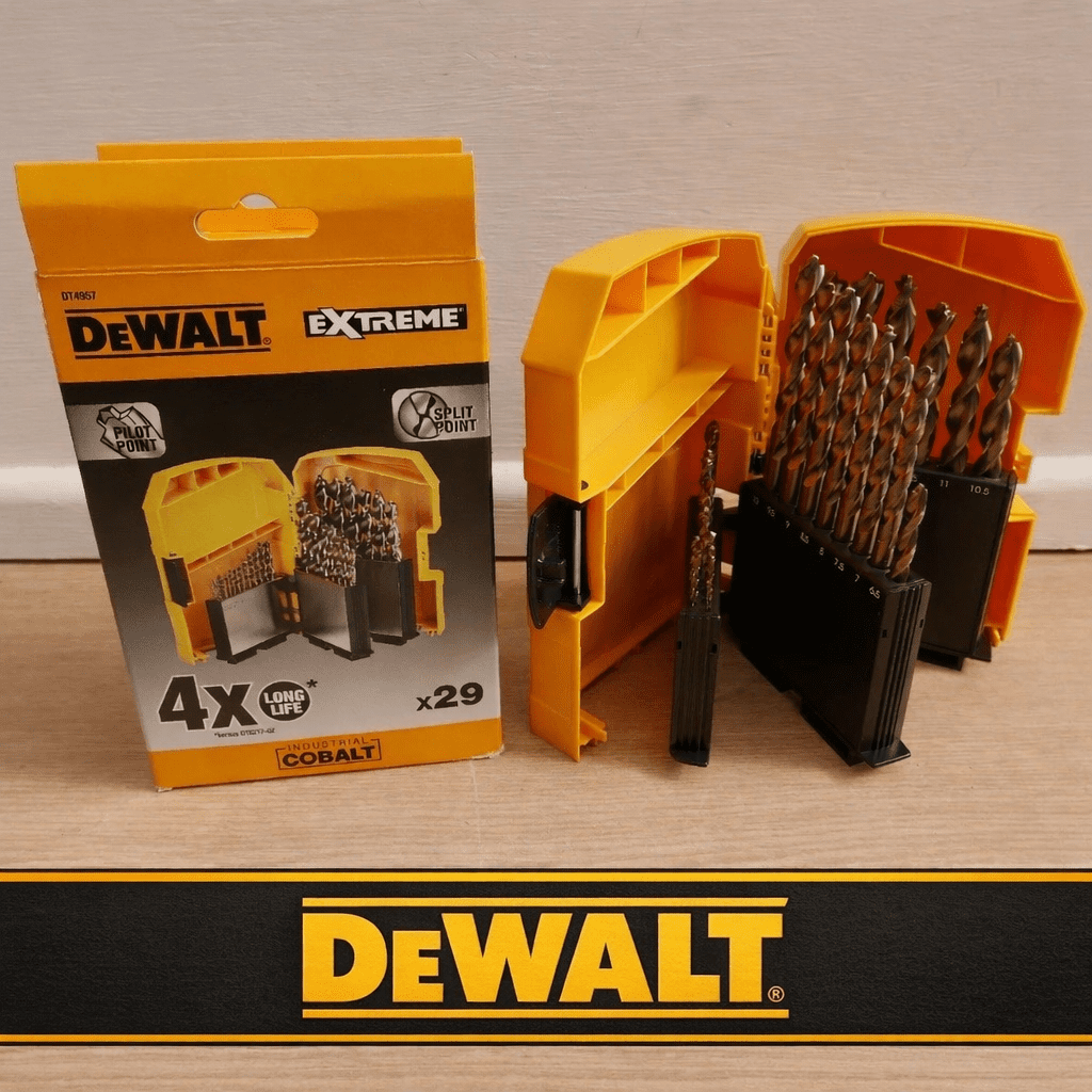 Auto Draw – Dewalt DT4957-QZ 29 Piece HSS E Cobalt Drill Bit Set In Case