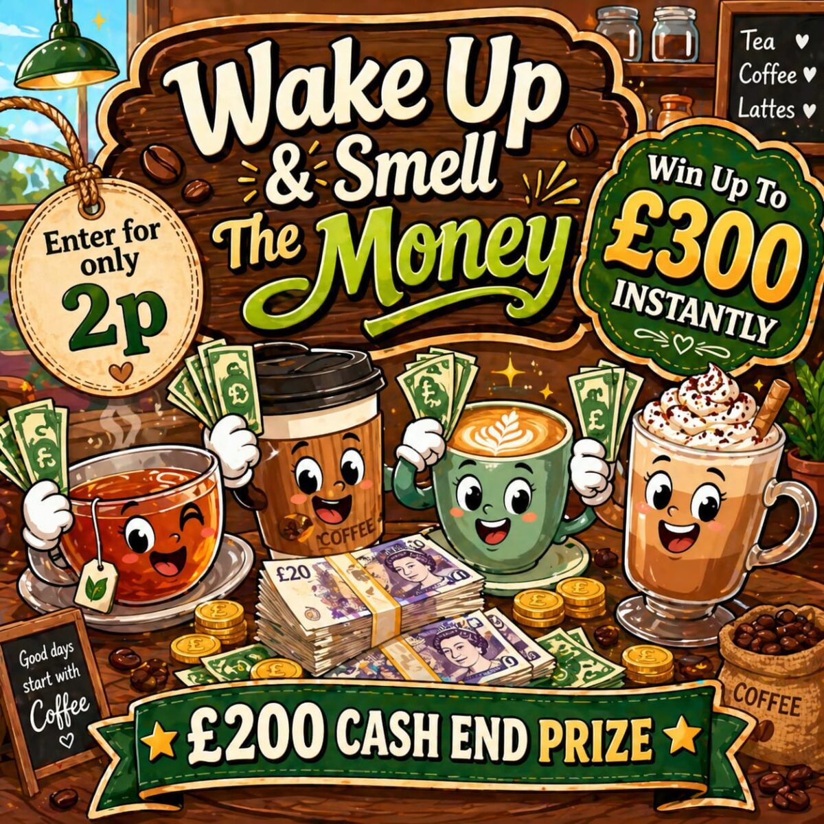 โ Wake Up & Smell The Money - ยฃ200 Cash End Prize + Win Up To ยฃ300 ...