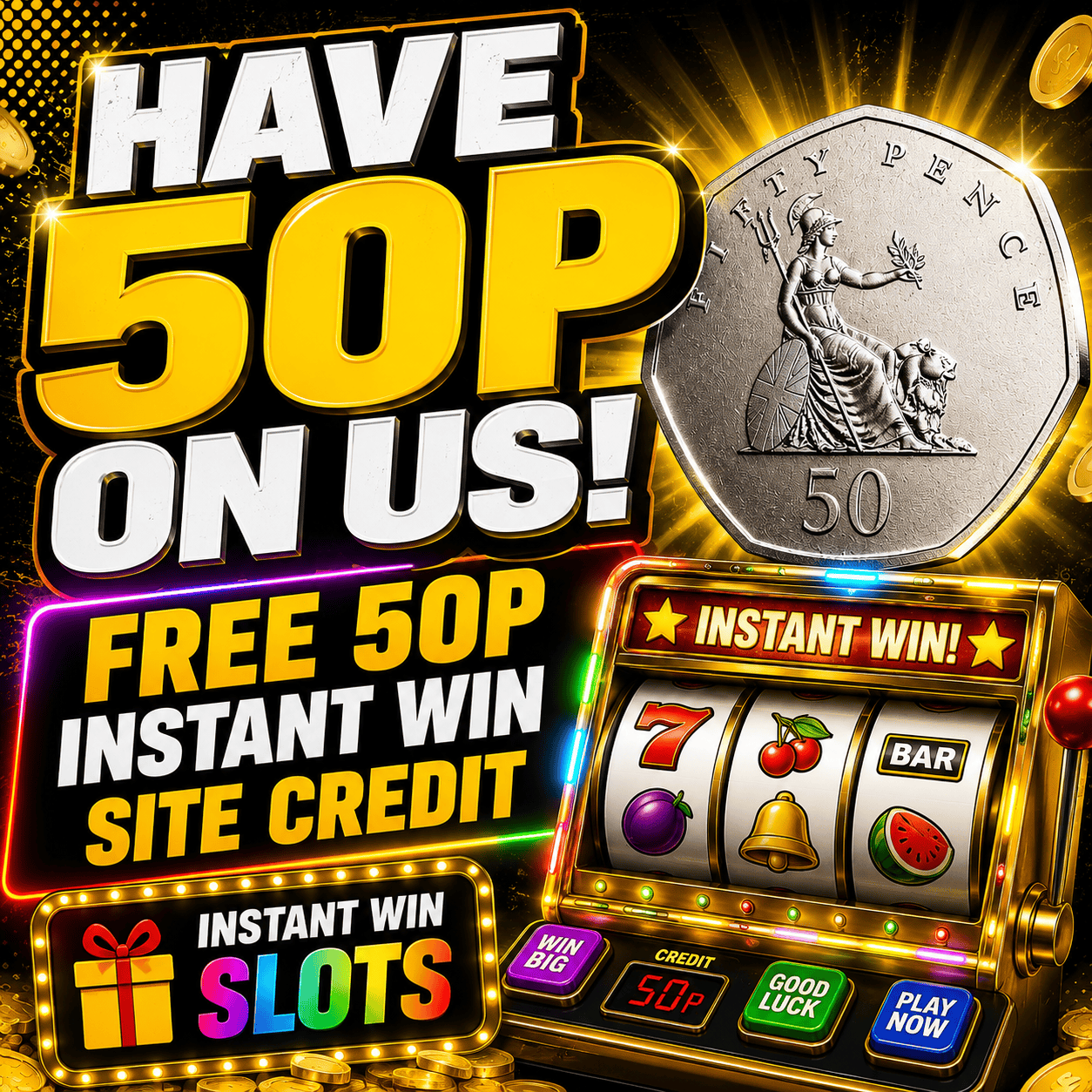 Auto Draw – FREE – Have 50p On Us!!! Every Ticket Wins 50p Credit Instantly!! NO END PRIZE