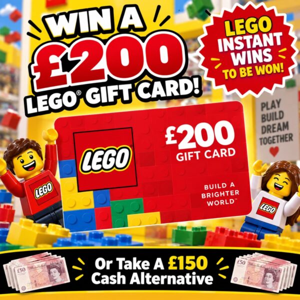 Lucky Lego Instant Wins – £200 Lego Gift Card End Prize