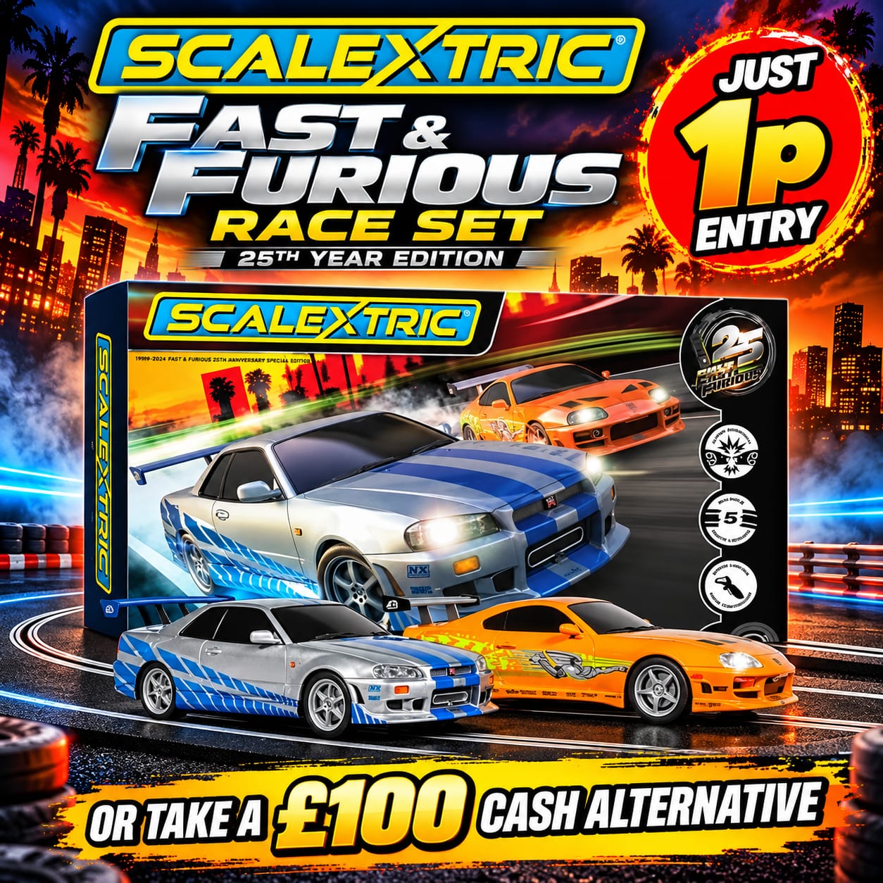 Auto Draw – Scalextric Fast & Furious Race Set – 25th Year Edition